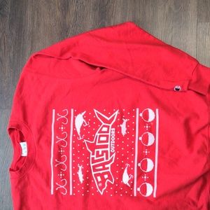 Champion x Barstool Sports Men's Size Large Red Outdoors Fishing Crew Ne…